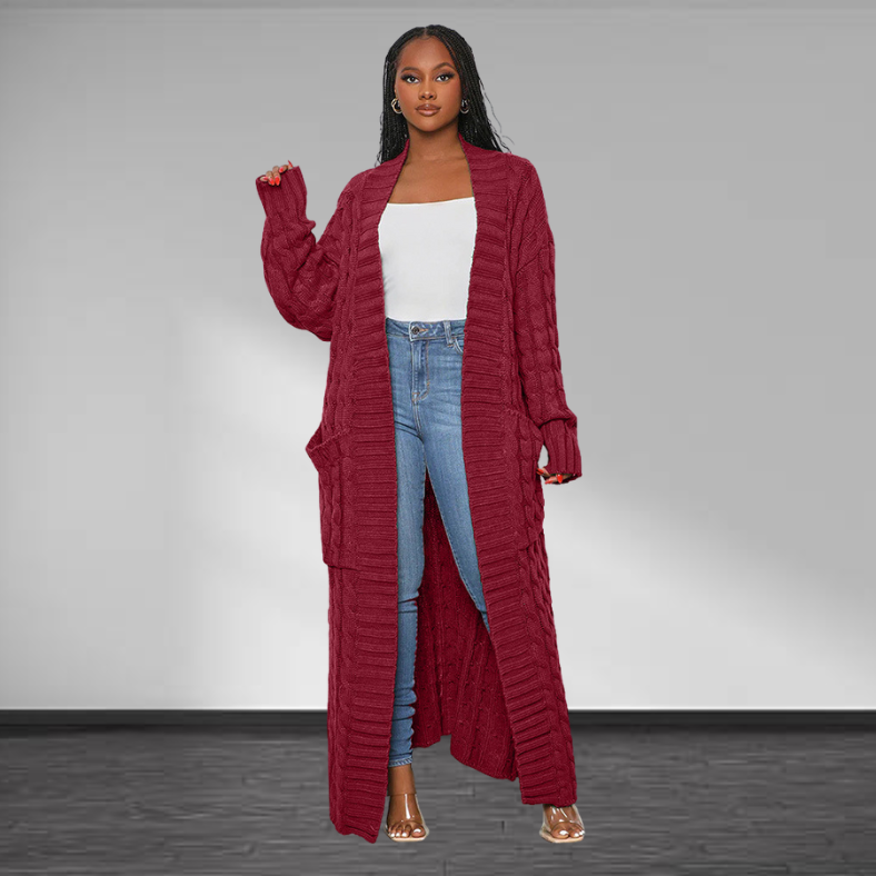 Carlaâ„¢ | Elegante Dames Lange Gebreide Cardigan