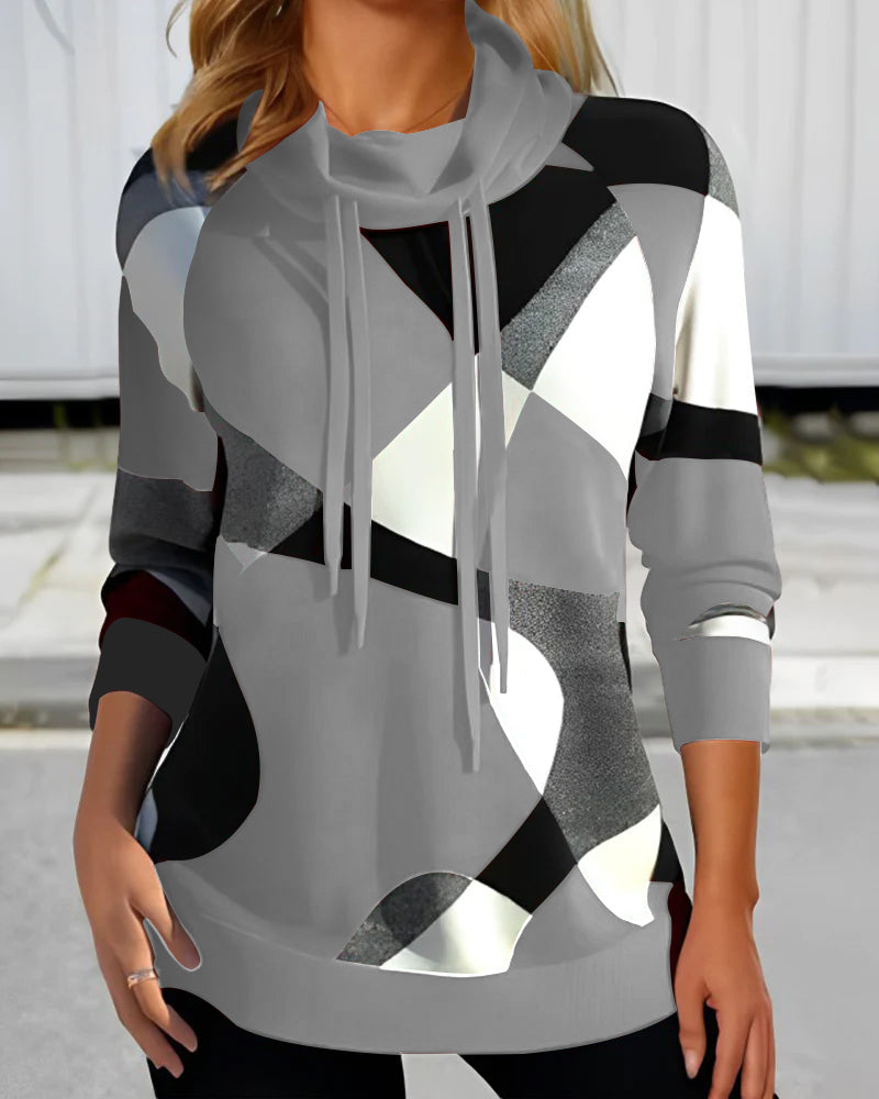 Vera™ | Kleurblok Sweater met Hoodie