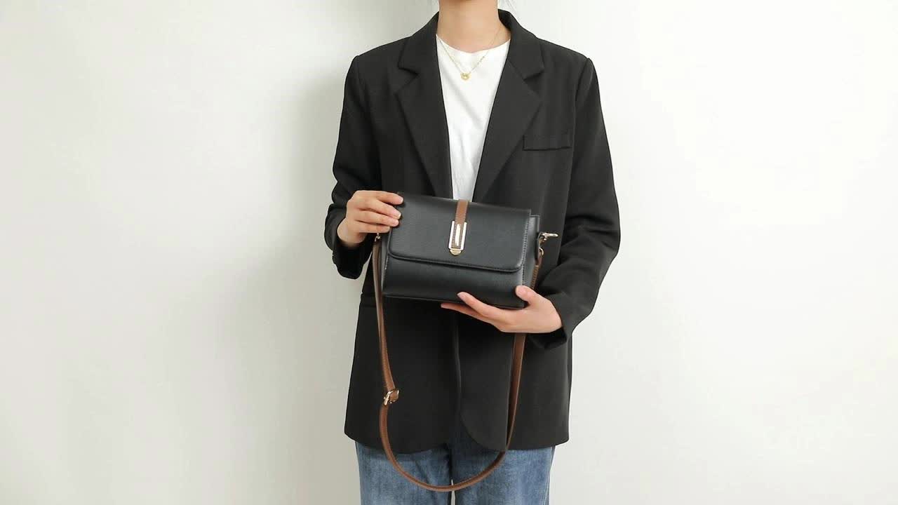 Annemiekâ„¢| Retro PU Leren Crossbody Tas met Kleurcontrast