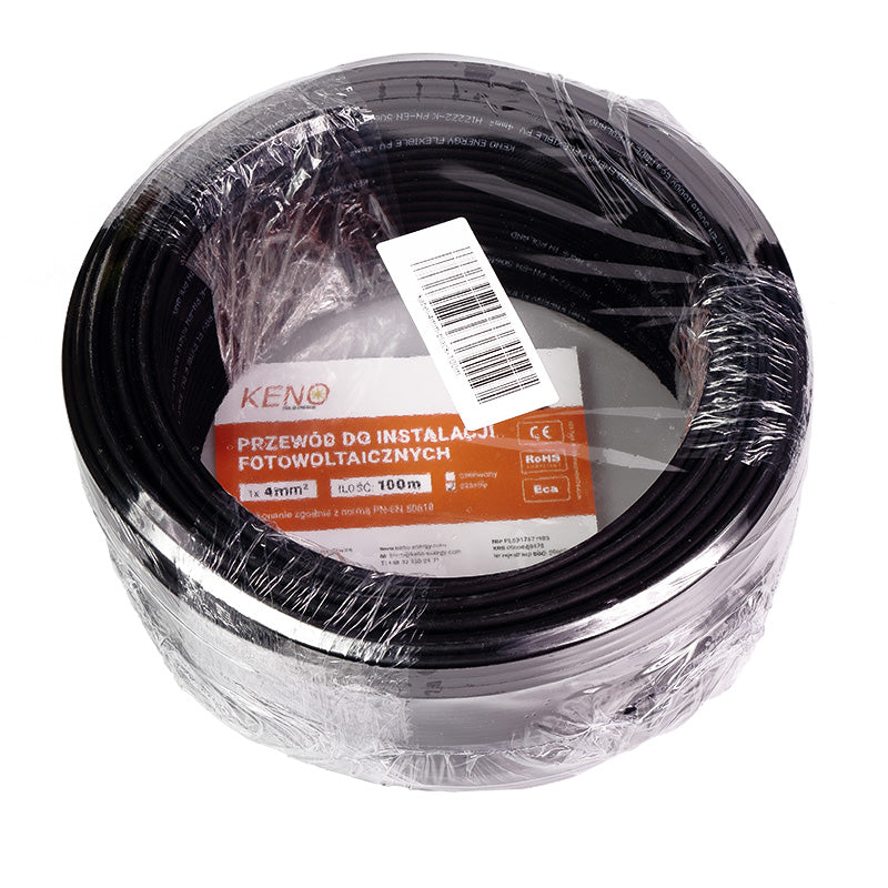 KENO 4mm² Zwarte Kabel 100m