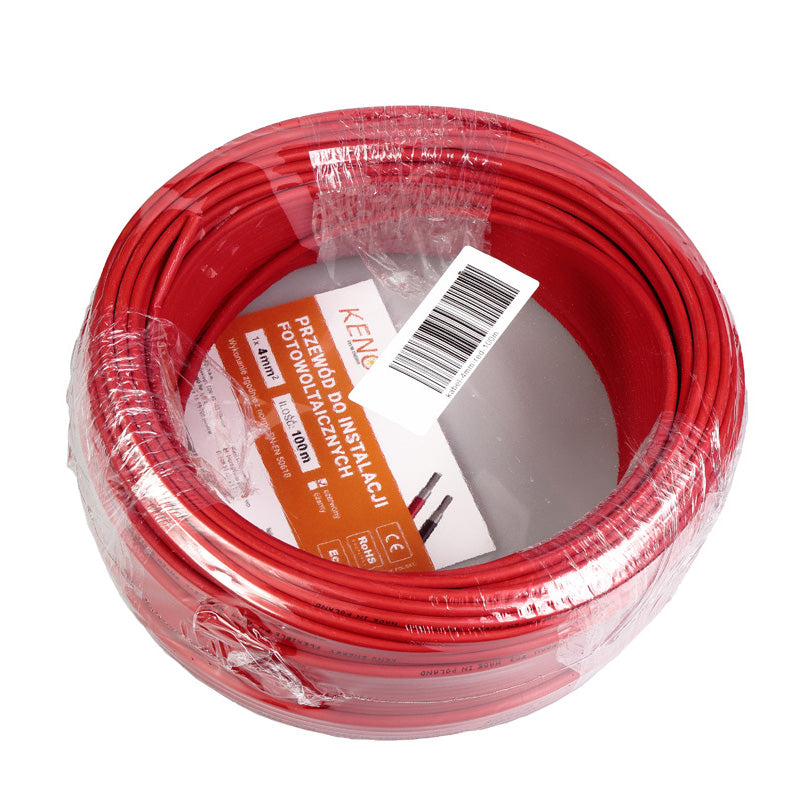 KENO Duurzame Kabel 4mm² Rood 100m