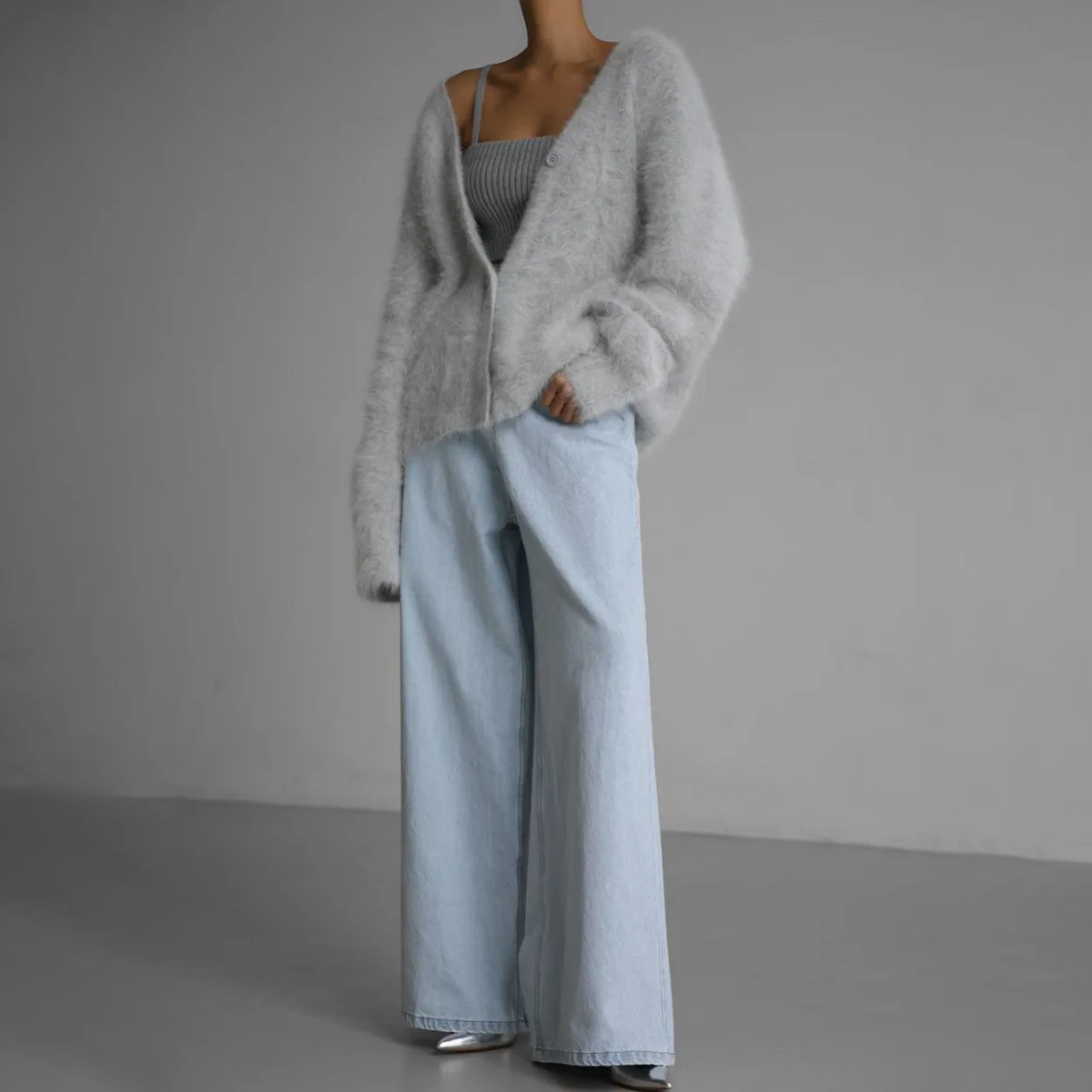 Elra™ | Luxe Dames Fuzzy Gebreide Cardigan met Knopen