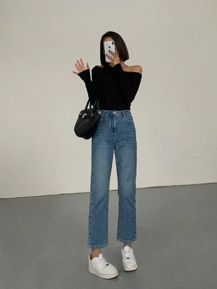 Floriana™ l Zwarte Off Shoulder T-Shirt