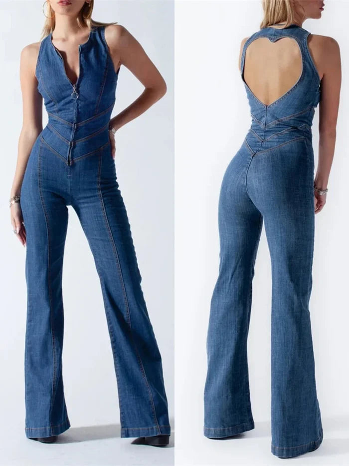 Liza ™ l Retro bodycon jumpsuit zonder rug