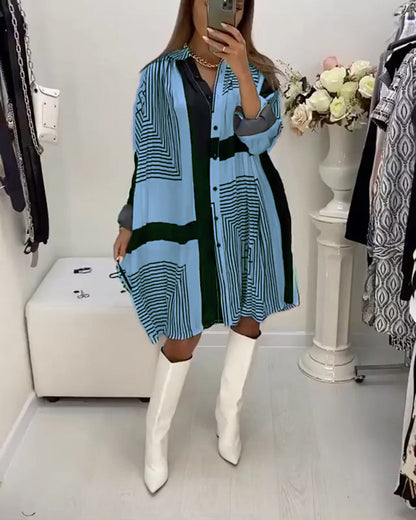 Rhea™ | Gedrukte knoopjurk