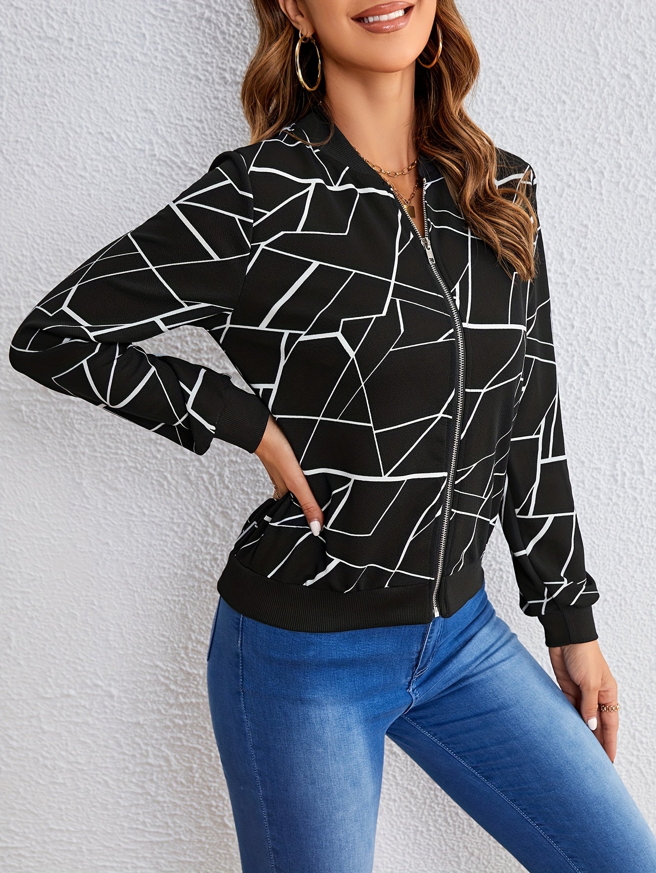 Carly™ | Geometrisch Patroon Dames Ritsjas