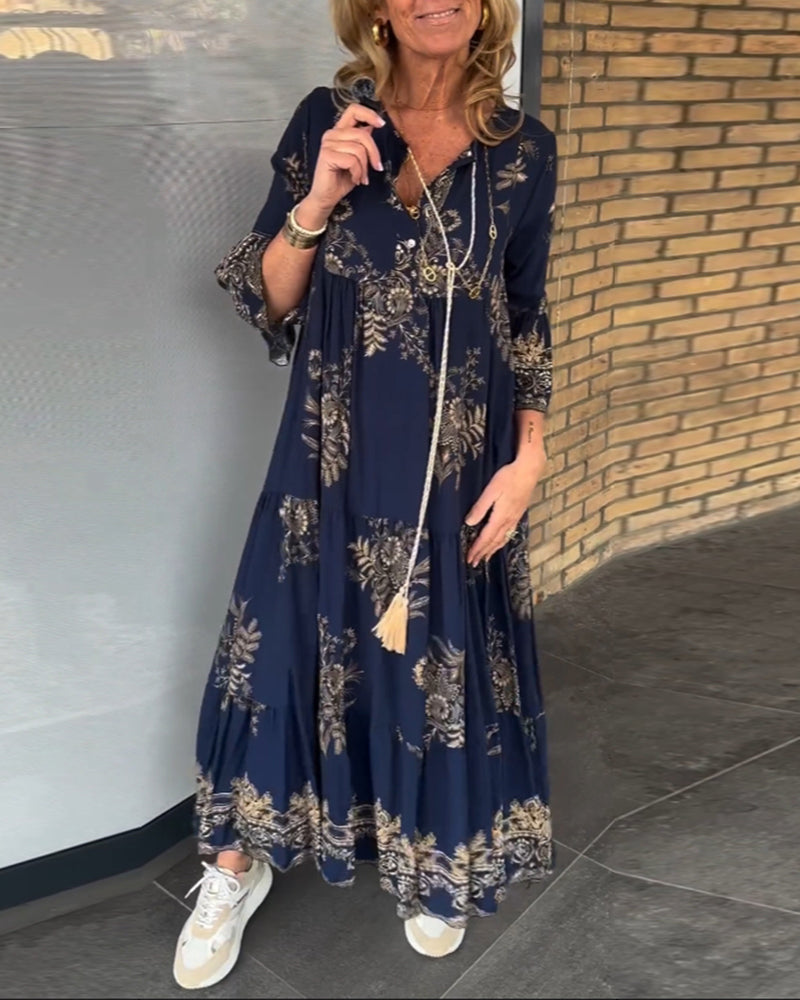 Rosaria™ | Nieuwe Vintage Losse V Hals Jurk