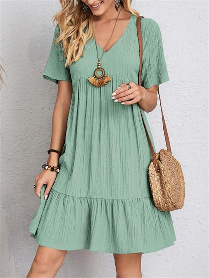 Cina™ l Retro V-hals losse casual jurk
