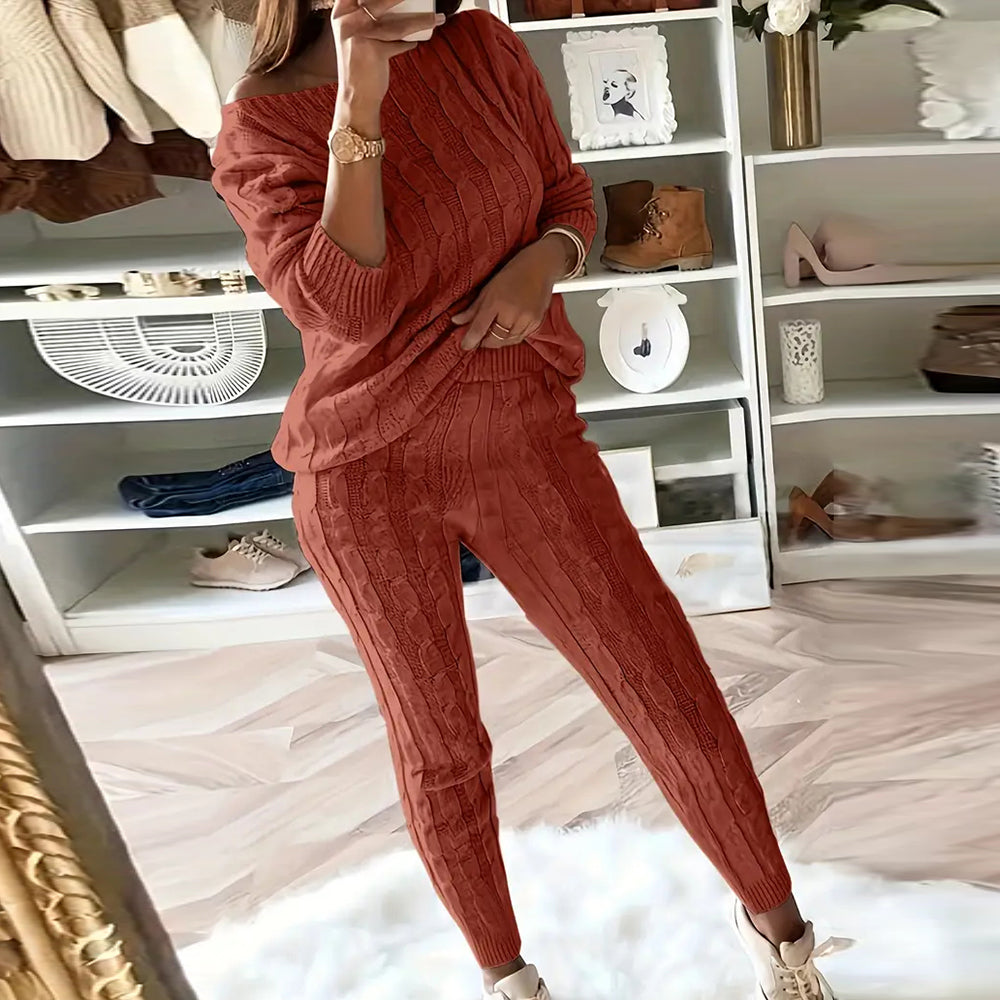 Senia™ l Gebreide bijpassende trui en broek