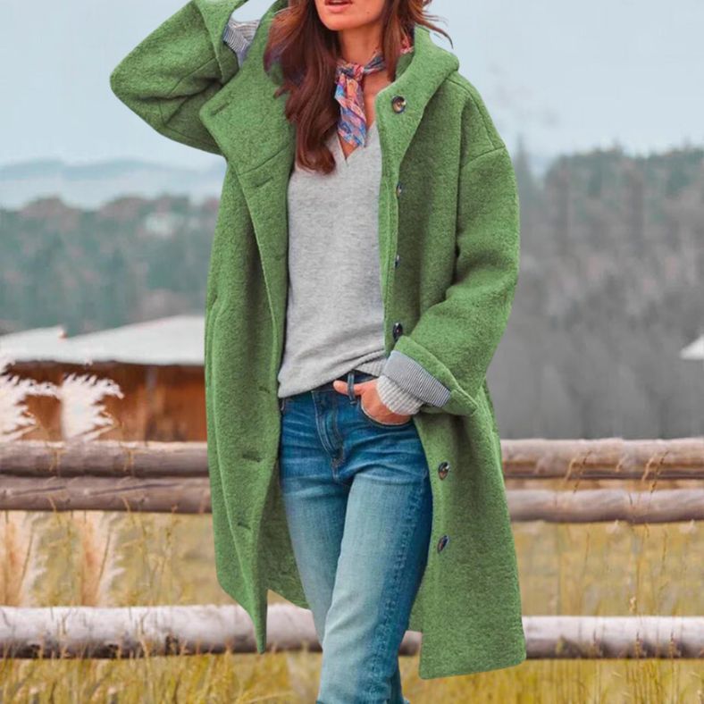 Elin™ | Gezellige Dames Fleece Lange Jas met Knopen