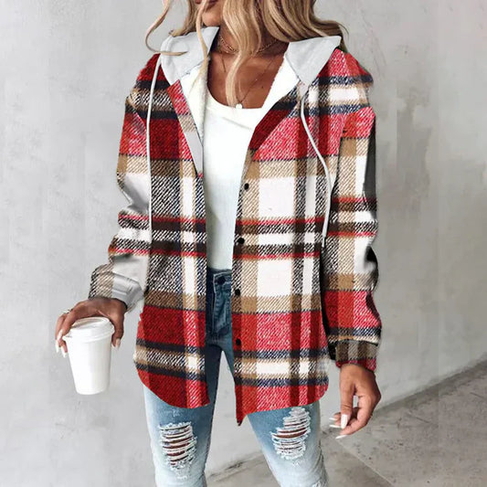 Rebecca™ | Geruite Hoodie Jas