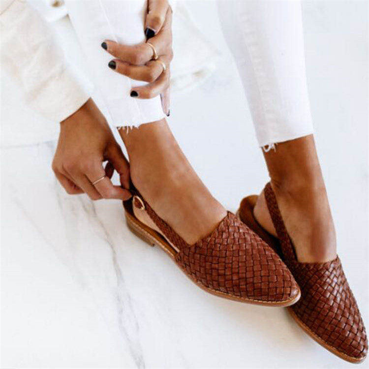 Agnes™ | Essentiële Slides van Geweven Leer