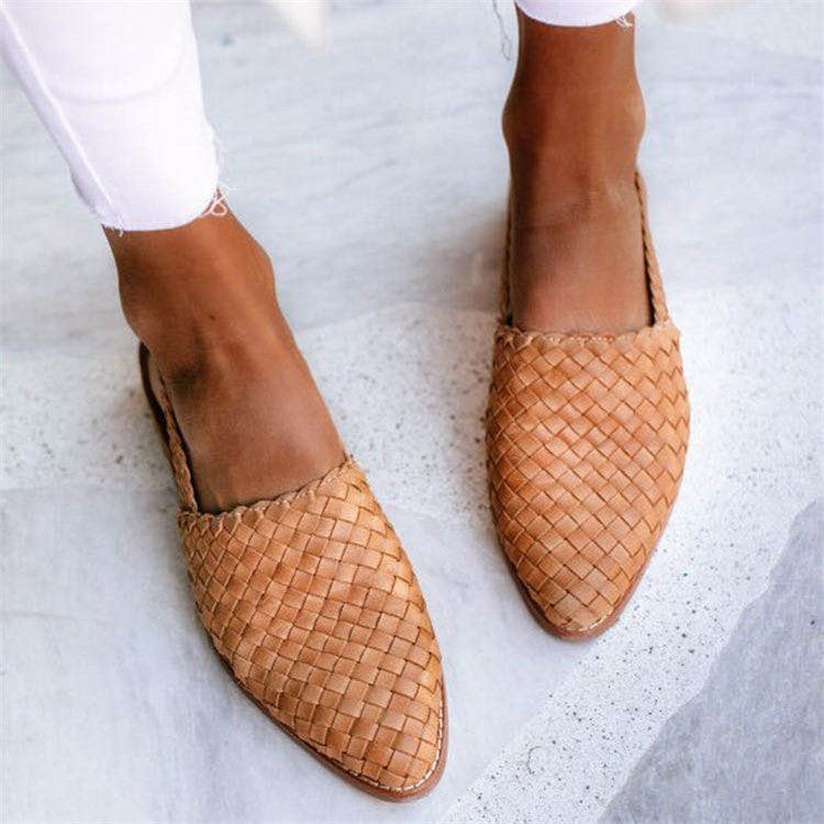 Agnes™ | Essentiële Slides van Geweven Leer