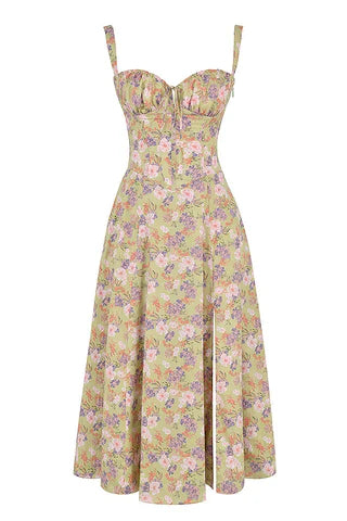 Carmen™ | Kleurrijke taille vormende midi-jurk
