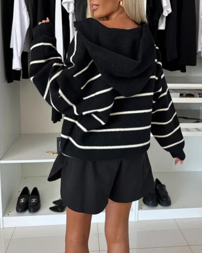 Zlata™ | Gestreept jack met capuchon