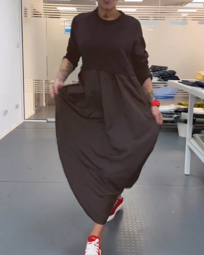 Eloise™ | Casual Popeline Jurk met Volledige Mouwen
