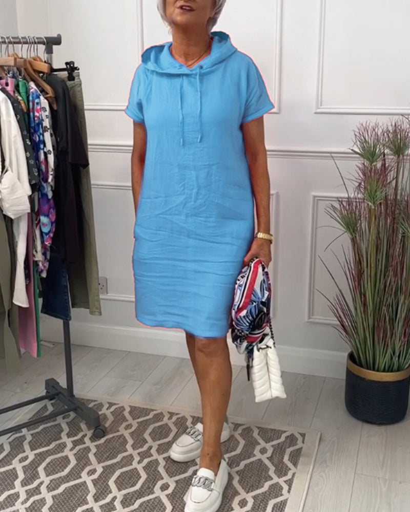 Kalani™ | Casual Effen Jurk Met Capucho