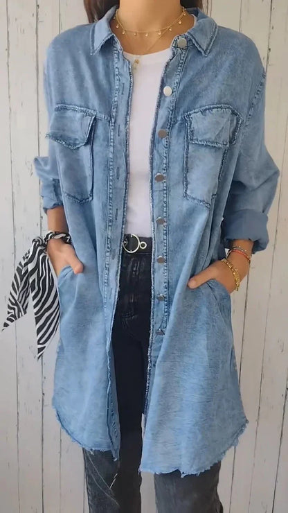 Kehlani™| Denim jas met knoopsluiting