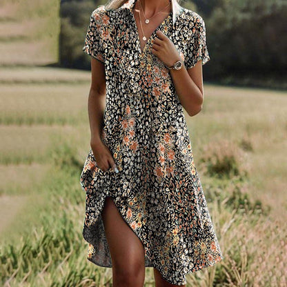 Grietje™ l Vintage jurk met bloemenprint