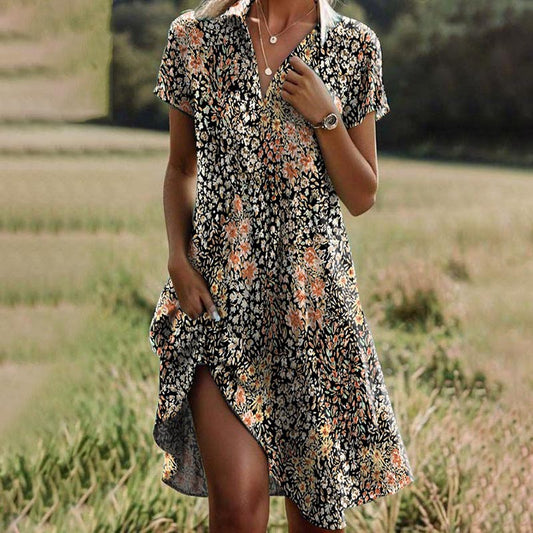 Grietje™ l Vintage jurk met bloemenprint