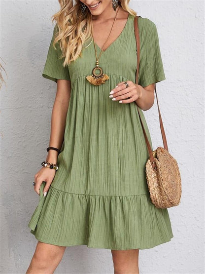 Cina™ l Retro V-hals losse casual jurk