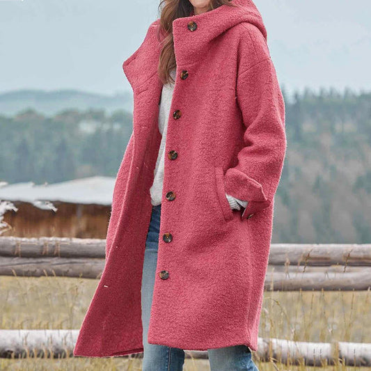 Elin™ | Gezellige Dames Fleece Lange Jas met Knopen