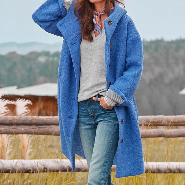Elin™ | Gezellige Dames Fleece Lange Jas met Knopen