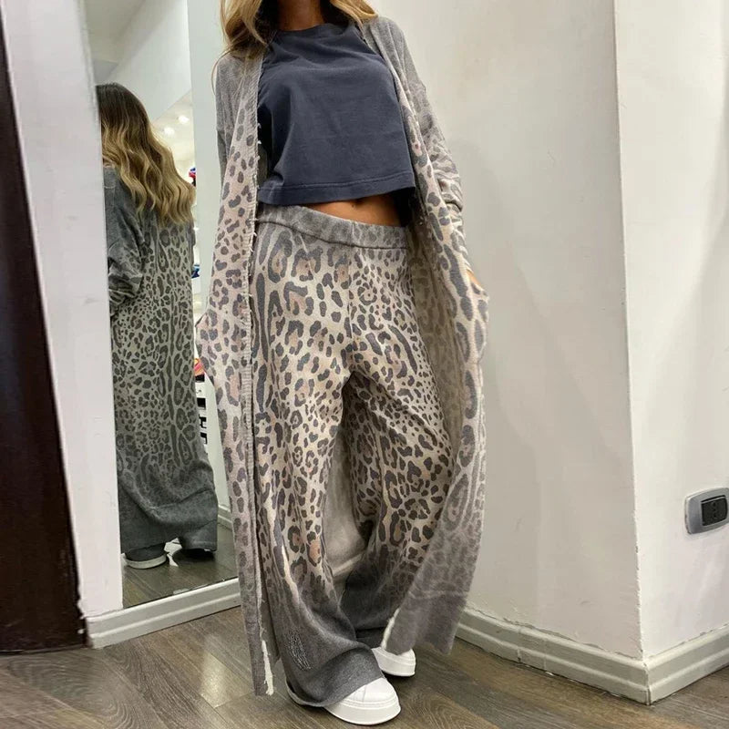 Sienna™ l Casual tweedelig pak met luipaardprint
