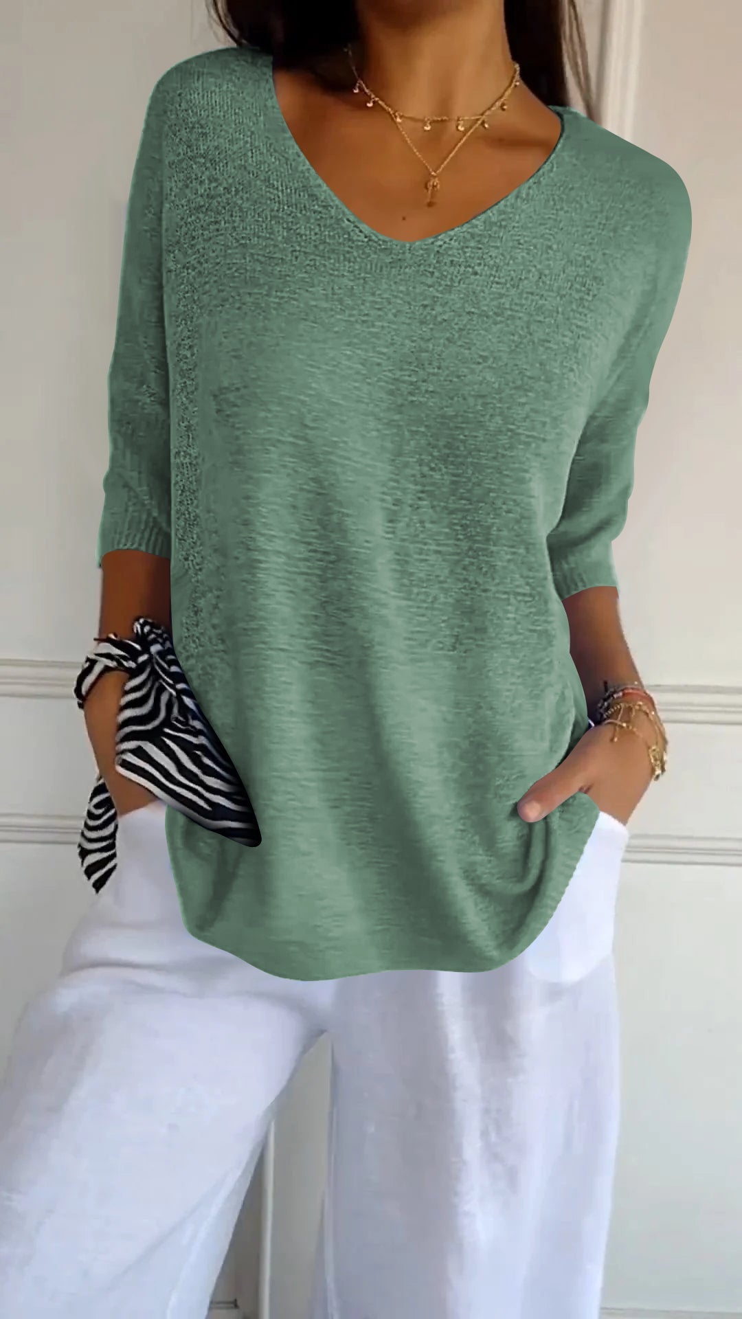 Madilyn™ l Modieuse Effen Gebreide Top (1+1 GRATIS)