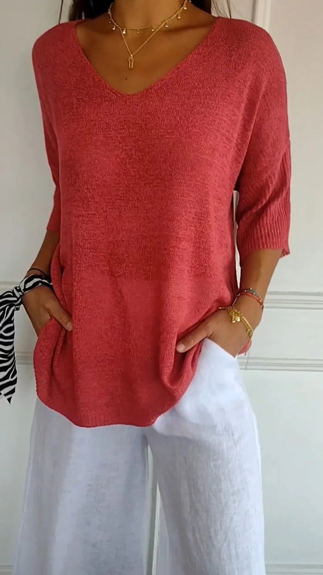 Madilyn™ l Modieuse Effen Gebreide Top (1+1 GRATIS)