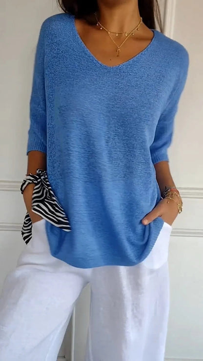 Madilyn™ l Modieuse Effen Gebreide Top (1+1 GRATIS)