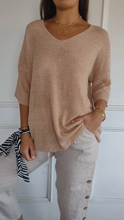Madilyn™ l Modieuse Effen Gebreide Top (1+1 GRATIS)
