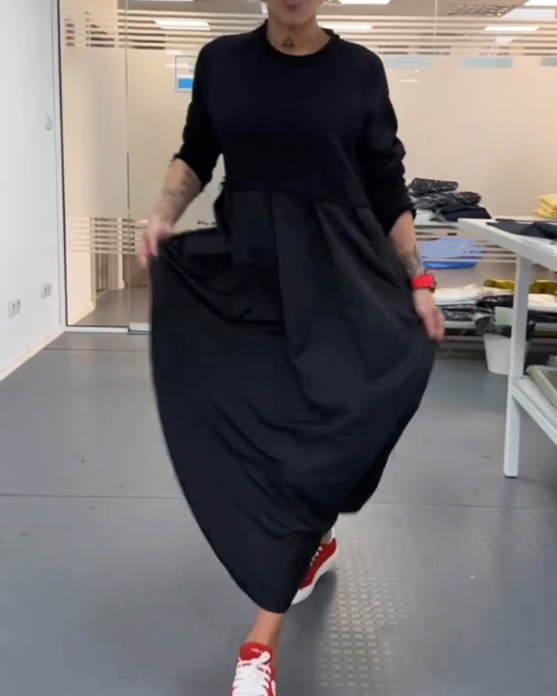 Eloise™ | Casual Popeline Jurk met Volledige Mouwen