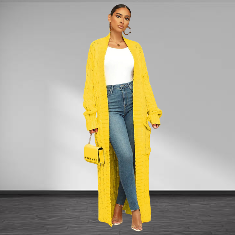 Carla™ | Elegante Dames Lange Gebreide Cardigan