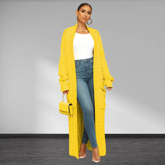 Carla™ | Elegante Dames Lange Gebreide Cardigan