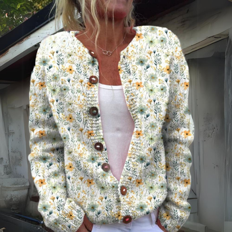 Talia™ | Warme Dames Vest Met Bloemenprint