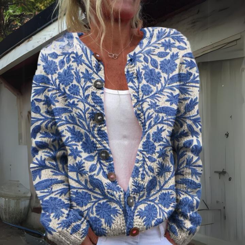 Talia™ | Warme Dames Vest Met Bloemenprint