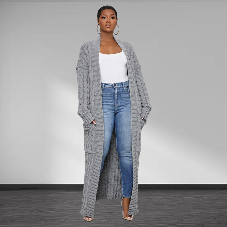 Carla™ | Elegante Dames Lange Gebreide Cardigan