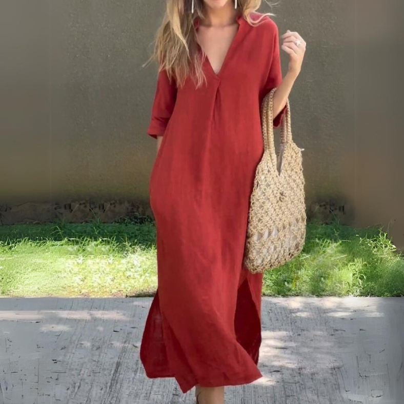Laila™ | Relaxte V-hals Shift Jurk
