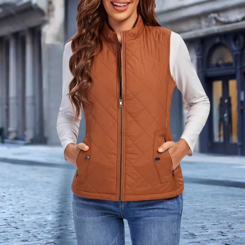 Astrid™ | Stijlvol Dames Gewatteerd Ritsvest