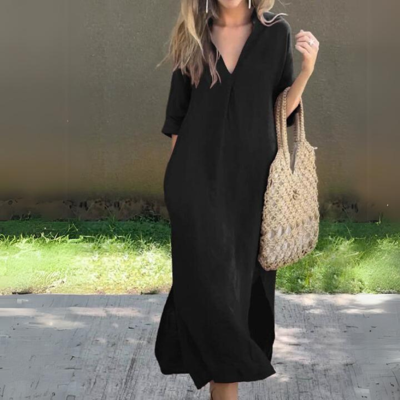 Laila™ | Relaxte V-hals Shift Jurk