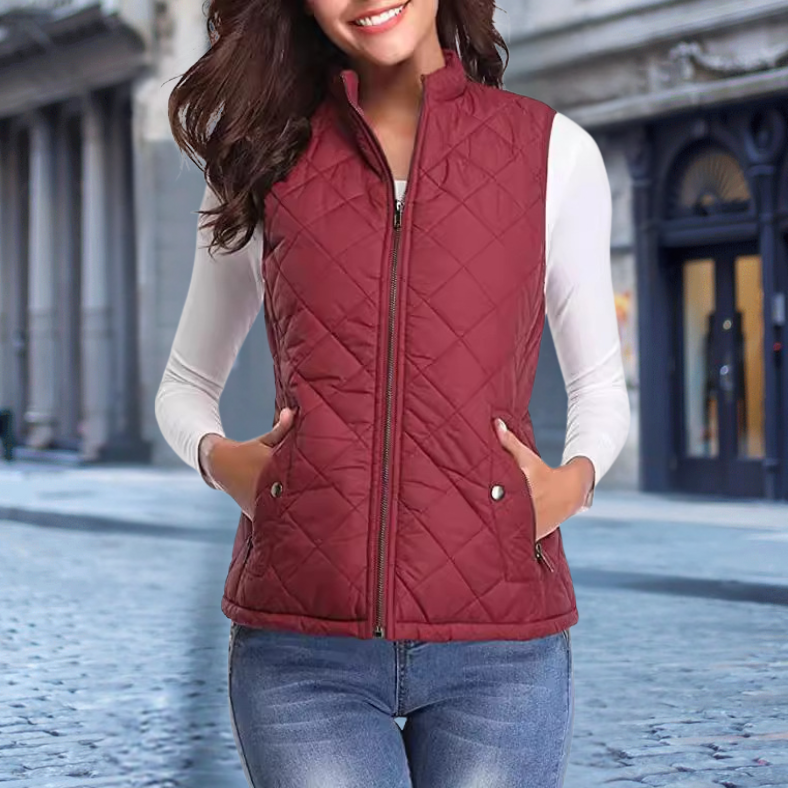 Astrid™ | Stijlvol Dames Gewatteerd Ritsvest