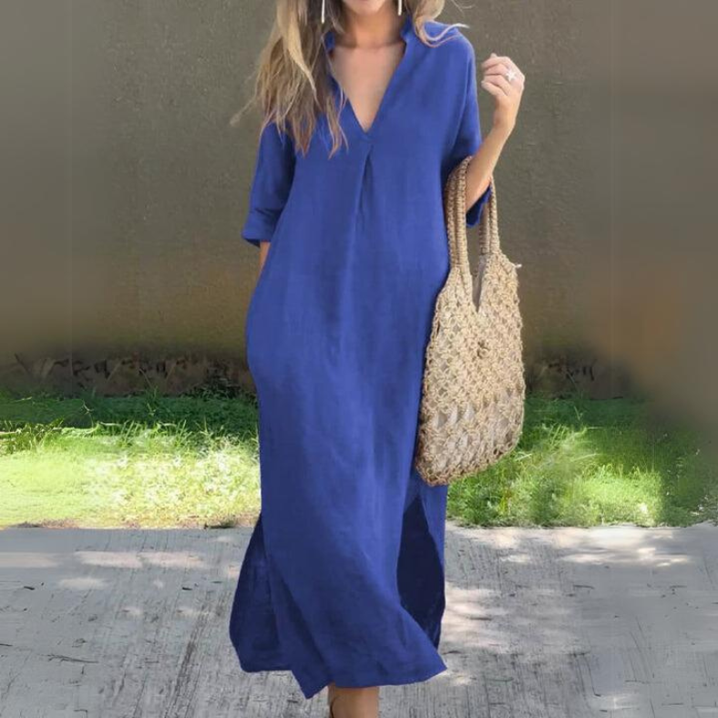 Laila™ | Relaxte V-hals Shift Jurk