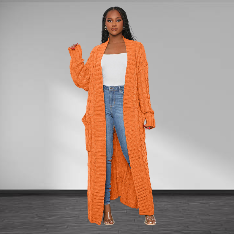 Carla™ | Elegante Dames Lange Gebreide Cardigan