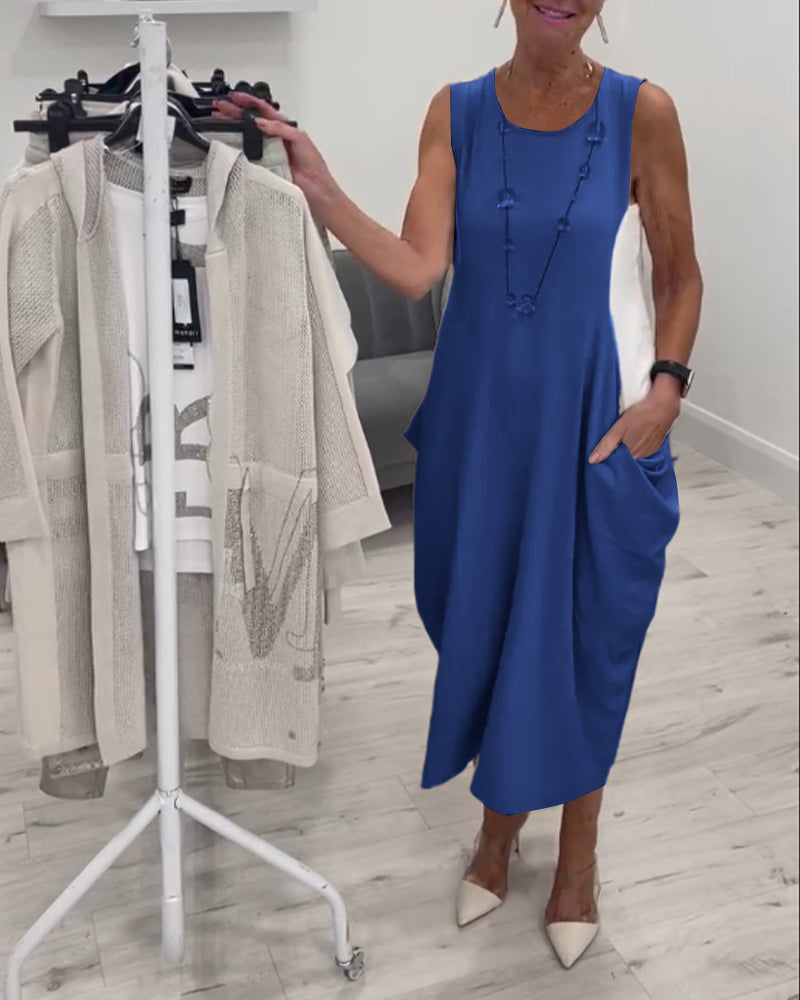 Marian™ l Mouwloze Zak Patchwork Jurk