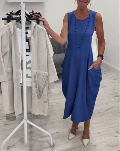 Marian™ l Mouwloze Zak Patchwork Jurk