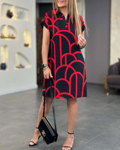 Oriana™ | Midi-jurk Met Korte Mouwen
