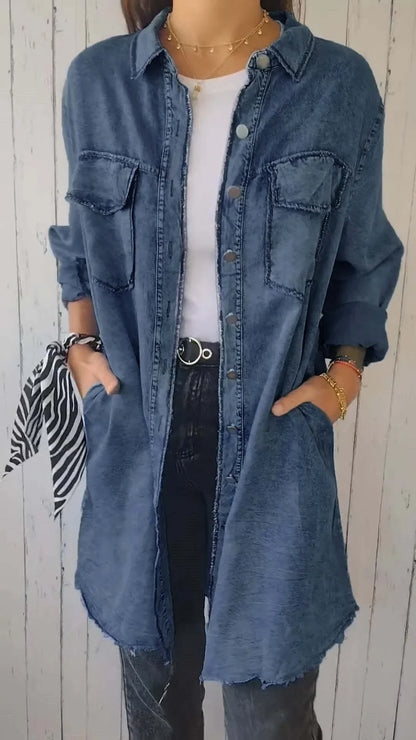 Kehlani™| Denim jas met knoopsluiting