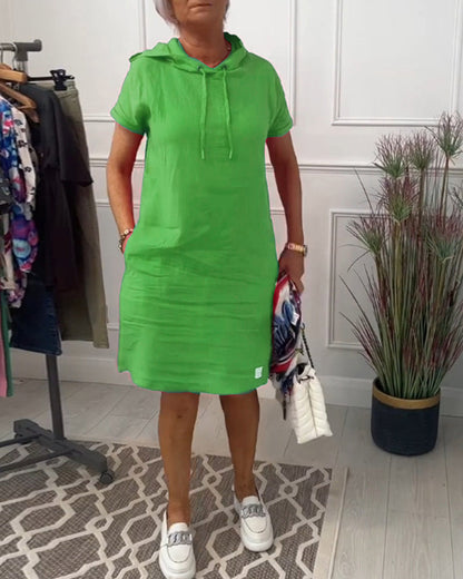 Kalani™ | Casual Effen Jurk Met Capucho