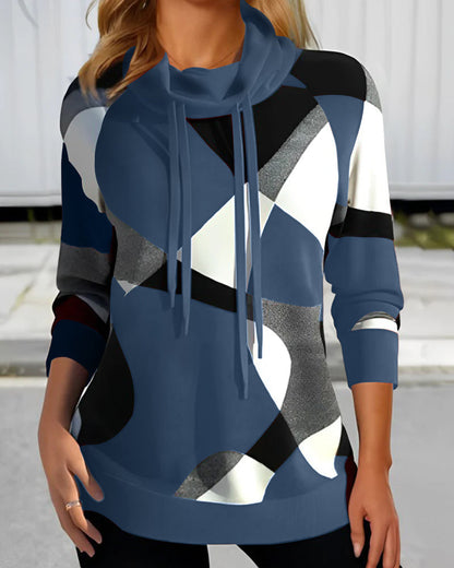 Vera™ | Kleurblok Sweater met Hoodie